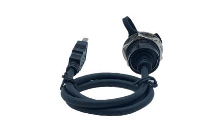 Rear Screw Locking USB 3.0 Female to Male Connector with Cable, L=700mm(Back view)