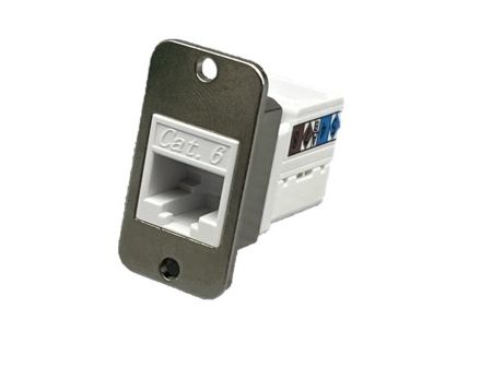 PRISE LATÉRALE À 90° TYPE PUNCH DOWN JACK KEYSTONE CAT6 AVEC FLANGE TYPE - PRISE LATÉRALE À 90° TYPE PUNCH DOWN CAT6 JACK KEYSTONE AVEC FLANGE TYPE