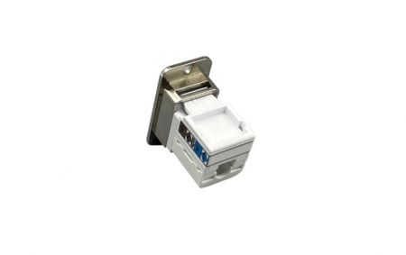 PRISE LATÉRALE À 90° TYPE PUNCH DOWN CAT6 JACK KEYSTONE AVEC FLANGE TYPE (Vue arrière)