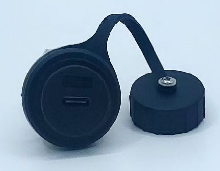 Soquete Acoplador Tipo-C à Prova d'Água de Metal - Soquete-Acoplador-Tipo-C-à-Prova-d'Água-de-Metal-Rosqueado