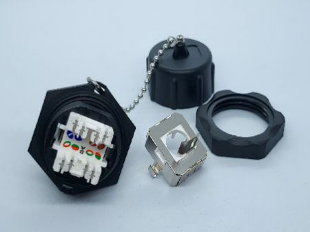 Conector RJ45 Keystone Cat6A a prueba de agua