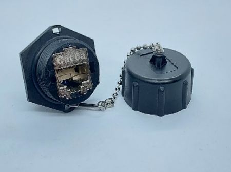 Prise RJ45 Keystone Cat6A étanche à vis (vue de dos 2)