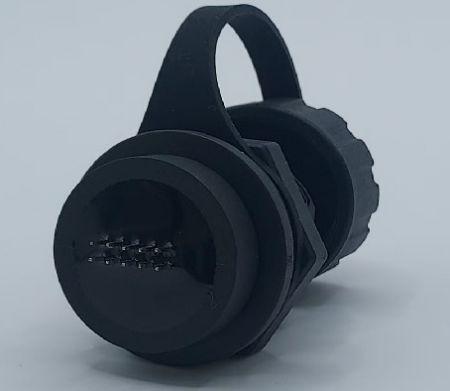 Thread Waterproof RJ45 a 2*5 montaggio PCB pin dritto (vista posteriore)