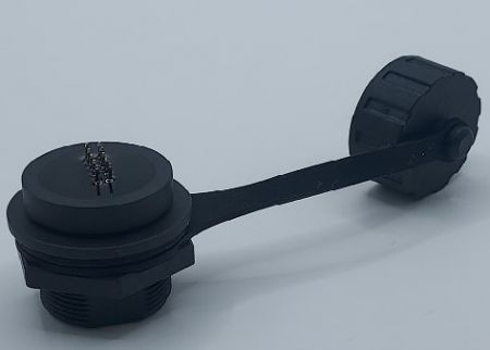 Thread Waterproof RJ45 a 2*5 montaggio PCB pin dritto (vista laterale)