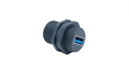 Accoppiatore USB 3.0 A-Type impermeabile a filo con cappuccio (vista posteriore)