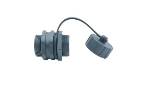 Accoppiatore USB 3.0 A-Type impermeabile a filo con cappuccio (vista laterale)