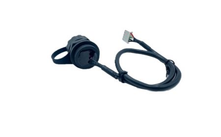 スレッド防水USB 3.0ソケットからワイヤーハーネスへのケーブルL=350mm（背面ビュー）
