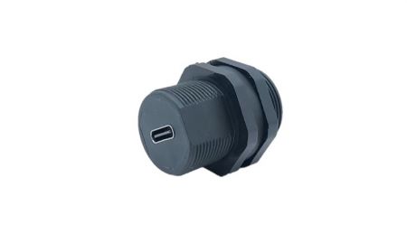 Thread Waterproof USB Type-C Coupler With Cap(Front view)
