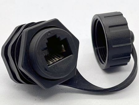 Faden Cat5e wasserdichter RJ45-Koppler mit Kappe - Schraubensicherungs Cat5e wasserdichter RJ45 Kupplung mit Kappe