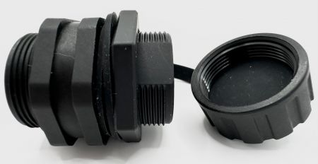 Acoplador RJ45 Cat5e a prueba de agua con tapa (vista trasera)