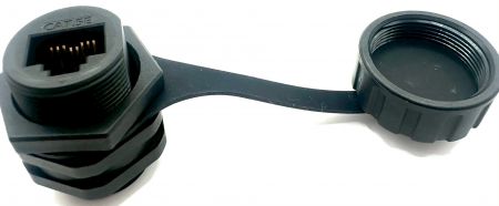 Acoplador RJ45 Cat5e a prueba de agua con tapa (vista superior)