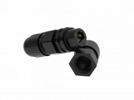 Prise de couplage RJ45 Cat5E étanche avec assemblage de câble - Waterproof-Cat5E-RJ45-Coupler-with-Cable-Side-Assembly