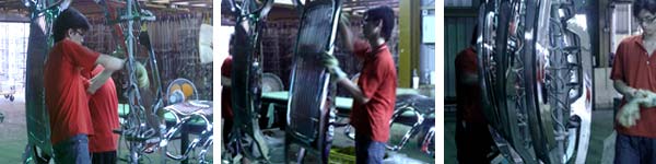 Drying, Unloading Auto Accessories From Titanium Plating Clips