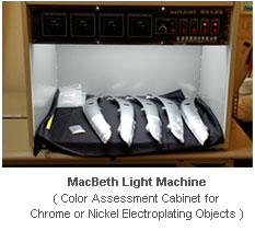MacBeth Light Machine：Skriňa na hodnotenie farieb pre pokovovanie na ABS plastové predmety