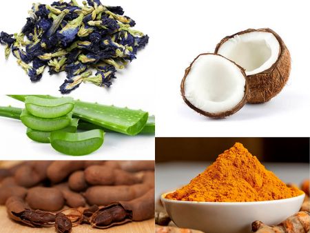 Rohstoffe und Zutaten für Getränke - Materialien wie Aloe Vera Scheiben, Nata de Coco für Teeladen. Currypaste, Tom Yum Paste zum Kochen.