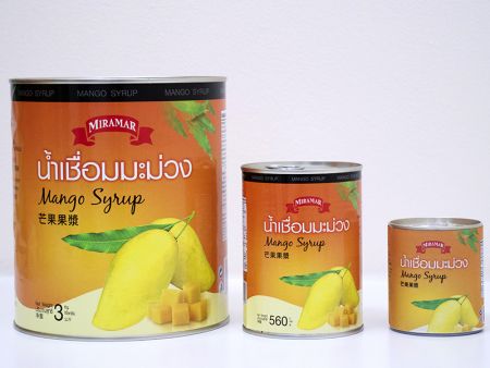 Mango Sirup Größe A10, 250 ml, 560 ml.