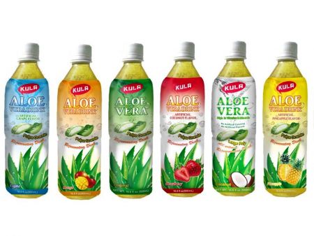 Bebida de Aloe Vera Engarrafada OEM / ODM - First Canned Food produz bebida de aloe vera com polpa.