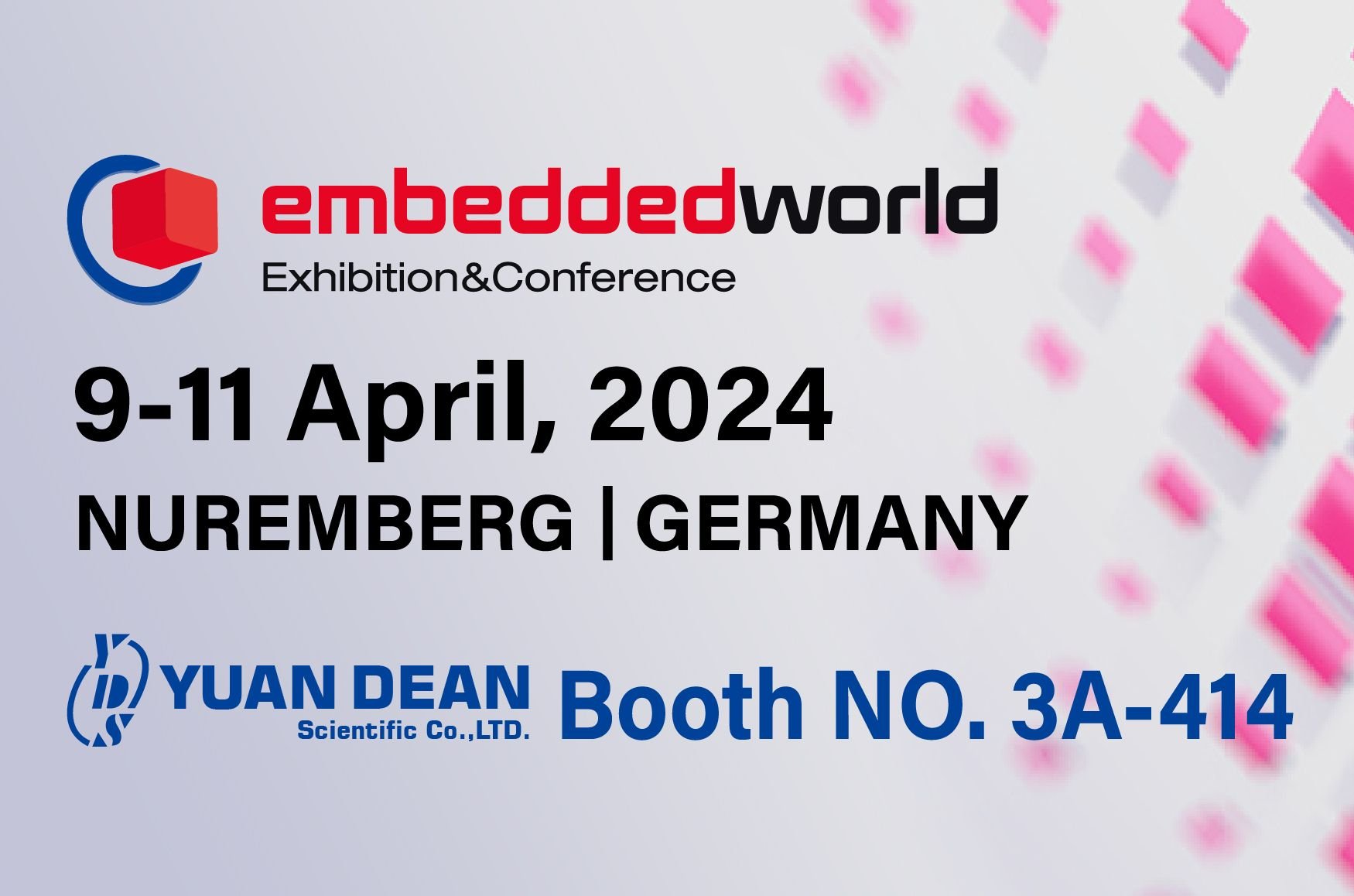 Join us at Hall 3A- 414 from Apr. 9-11, 2024 in Nuremberg, Germany