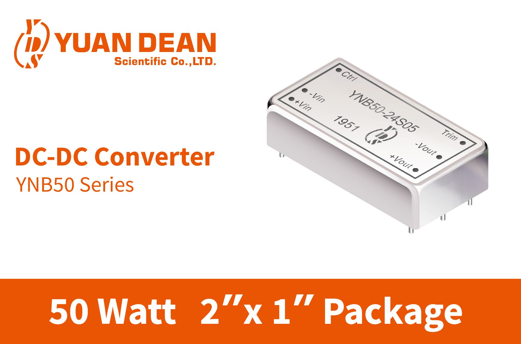 Convertitore DC-DC isolato ad alta efficienza da 50W e 1600Vdc