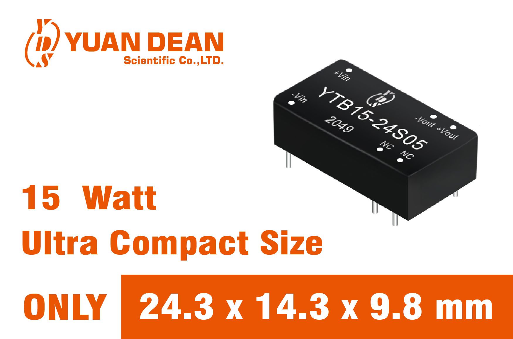 新しい超小型15ワットDC-DCコンバーターのリリースです。