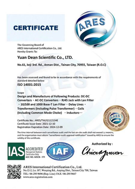 Sijil ISO 14001:2015 (YDS)