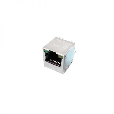 Single Port 10/100 Base-T Vertical (180°) RJ45 Jack with Magnetics - Single Port 10/100 Base-T Vertical (180°) RJ45 Jack with Magnetics