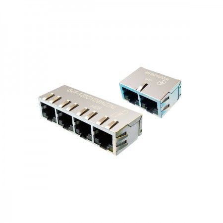 1xN Port 10/100/1000 Base-T RJ45 Jack with Magnetics - 1xN Port 10/100/1000 Base-T RJ45 Jack with Magnetics