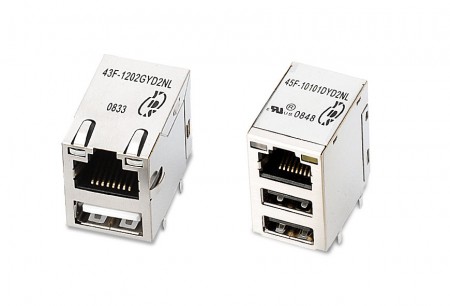 USB + RJ45 Jacks Integrados - Conectores Integrados USB + RJ45