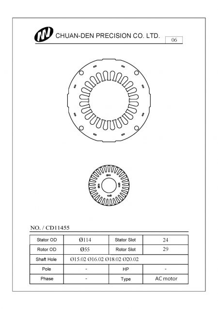 Designed for water pump motors stator rotor lamination with more shaft hole options.