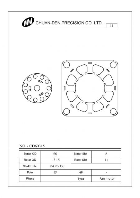 8T Stator rotor do wentylatorów łazienkowych laminacje.