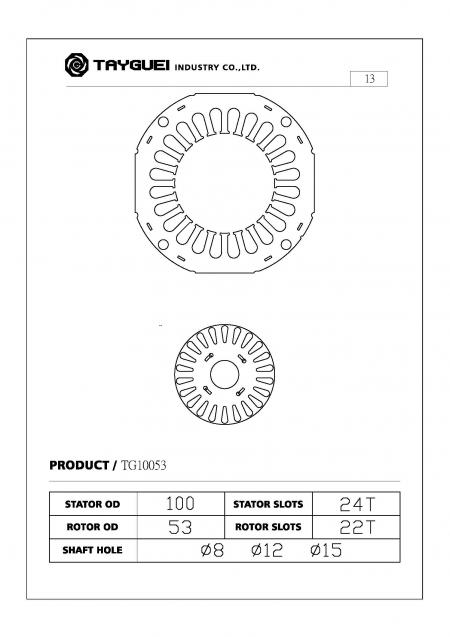 0,25 PK ~ 0,75 PK Haakse slijper & pomp & ventilatormotoren stator rotor laminering