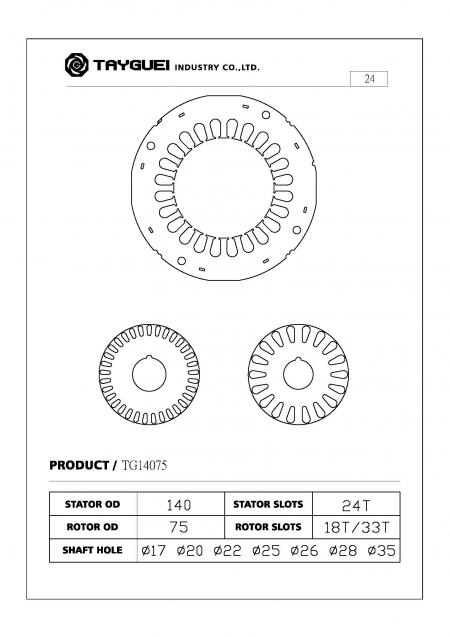 Tek/Fazlı 2 kutuplu su pompası stator ve rotor laminasyonu.