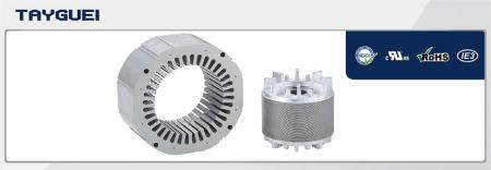 Laminación de estator y rotor de 140x85 mm para motores de cuatro y seis polos de alta eficiencia. - Laminación de estator y rotor de 140x85 mm para motores de ventilador industrial de cuatro y seis polos de alta eficiencia.