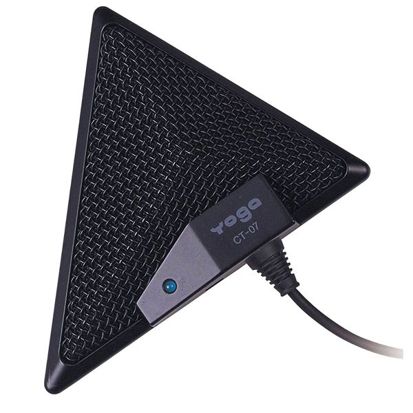 雙拾音模式電容式平面麥克風,具可切換指向設計,靈活滿足專業收音需求 - 黑色款平面式麥克風,外型簡潔專業,適合各種會議與錄音場合使用