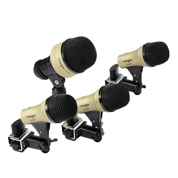 مجموعة ميكروفونات الطبول المكونة من 4 قطع لالتقاط صوت الطبول بدقة ووضوح - عبوة مكونة من 4 قطع لمجموعة الطبول