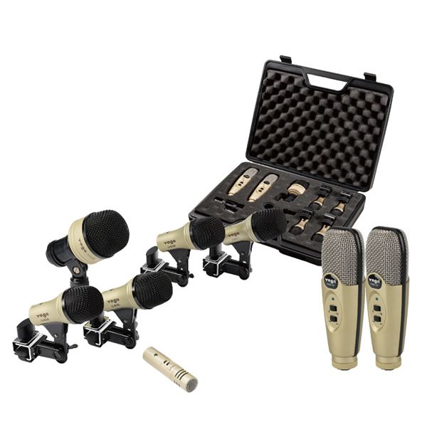 مجموعة ميكروفونات الطبول المكونة من 8 قطع لالتقاط صوت الطبول الكامل - مجموعة ميكروفونات الطبول المكونة من 8 قطع