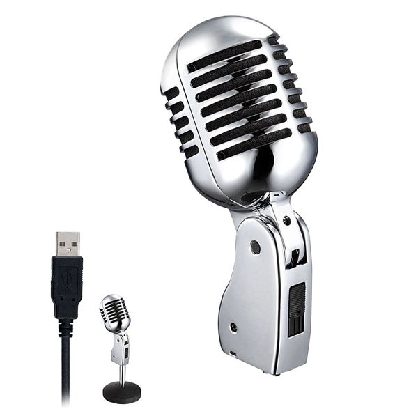 Stylisches treiberfreies USB-Mikrofon für klare digitale Aufnahmen - Stylisches USB-Mikrofon mit Kabel