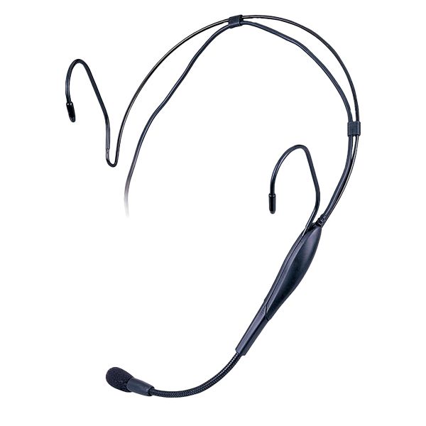 Flexible gooseneck dual ear hook headworn microphone for professional audio use - Headworn microphone with dual ear hooks for secure and comfortable wearing