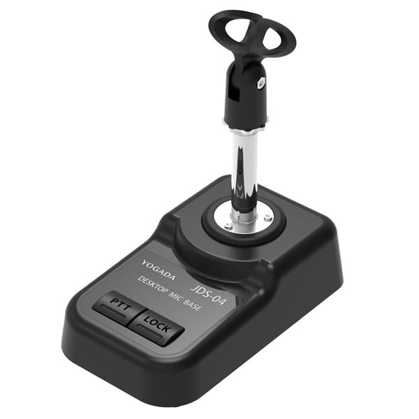 桌上型麥克風底座,配夾具,適用動圈式手持舞台與錄音室麥克風 - 動圈式手持麥克風桌上型底座,具備 6.3mm 與 XLR 輸入 / XLR 輸出功能。