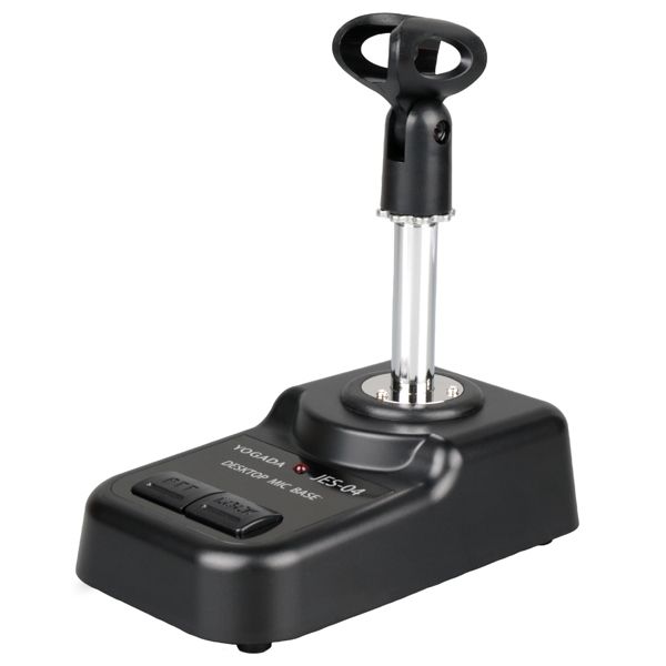 桌上型麥克風底座包含夾具,適用電容式麥克風多場合應用 - JES-04B 搭配夾具與支架的外視圖