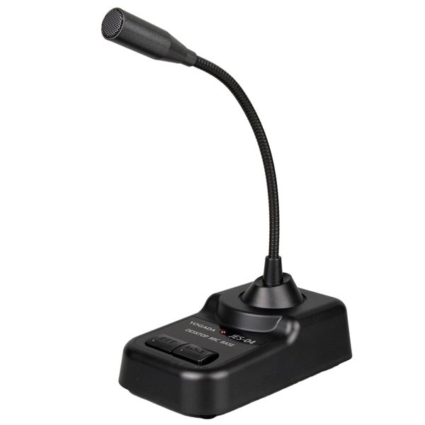 心型指向電容式桌上型鵝頸麥克風,適用PA系統與廣播應用 - 電容式桌上型麥克風,配有麥克風支架與延伸桿(boom mic),適合會議、廣播與PA系統使用。