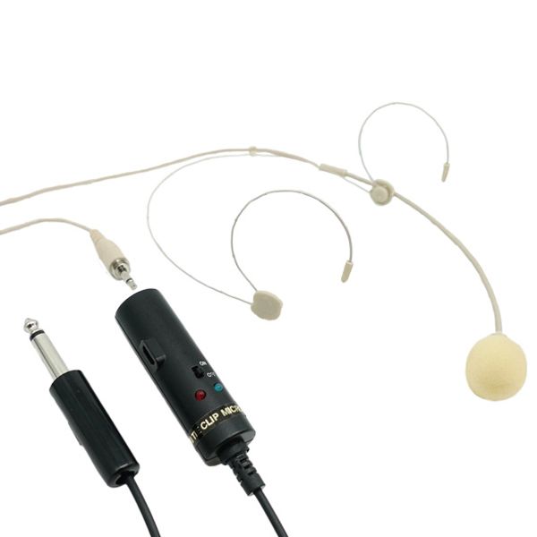 Paquete de energía USB recargable con micrófono de cabeza de doble auricular - Micrófono de cabeza de doble auricular con paquete de energía recargable