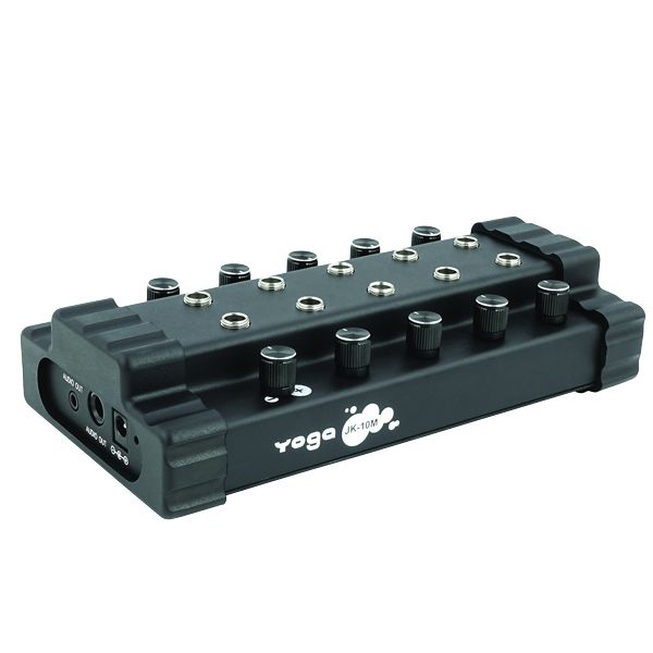 صندوق تقاطع ميكروفون 10 قنوات مع تحكم في مستوى الصوت لكل قناة - صندوق تقاطع 10 قنوات مع مقابض للتحكم