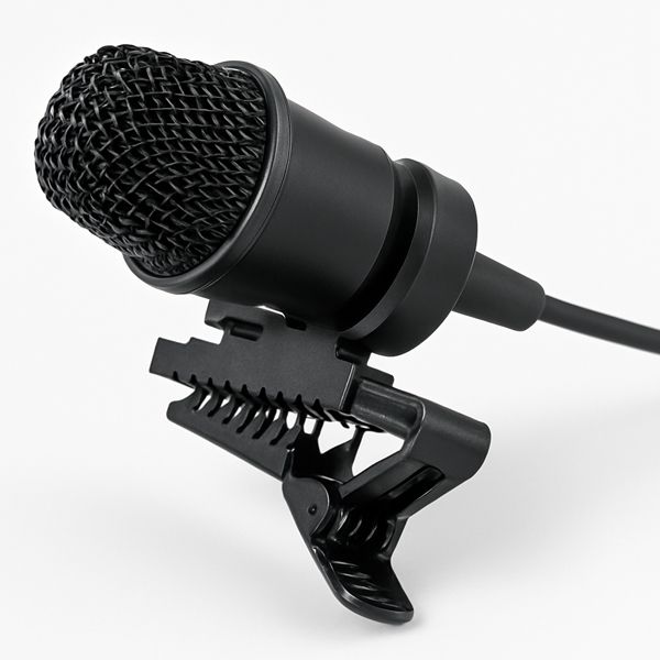 附吸盤固定座領夾式麥克風,輕鬆安裝於各類平面表面 - 配有吸盤式安裝座的領夾式麥克風