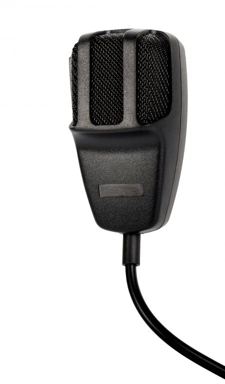 Micrófono de comunicación CB-150 en primer plano.