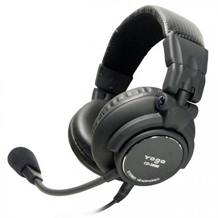 Close-back and Over-the-ear Stereo Headset with Dynamic Boom Microphone - Quality Stereo Headsets CD300M.