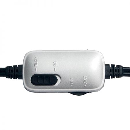 Headset controller including volume control /MUTE and activate knob