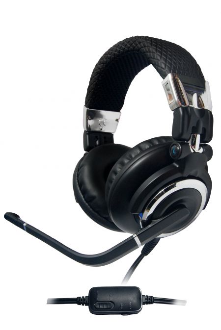 Headset in black color.
