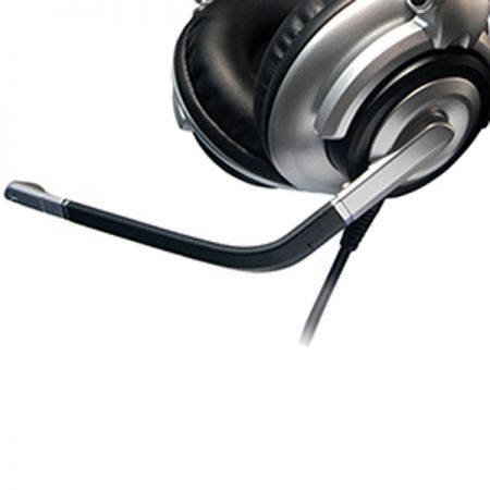 Stereo headset with a condenser microphone, the boom can be any angle by desire