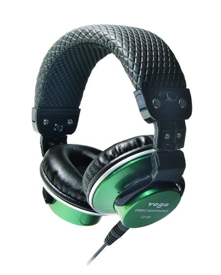 On-ear headphone in green color.
